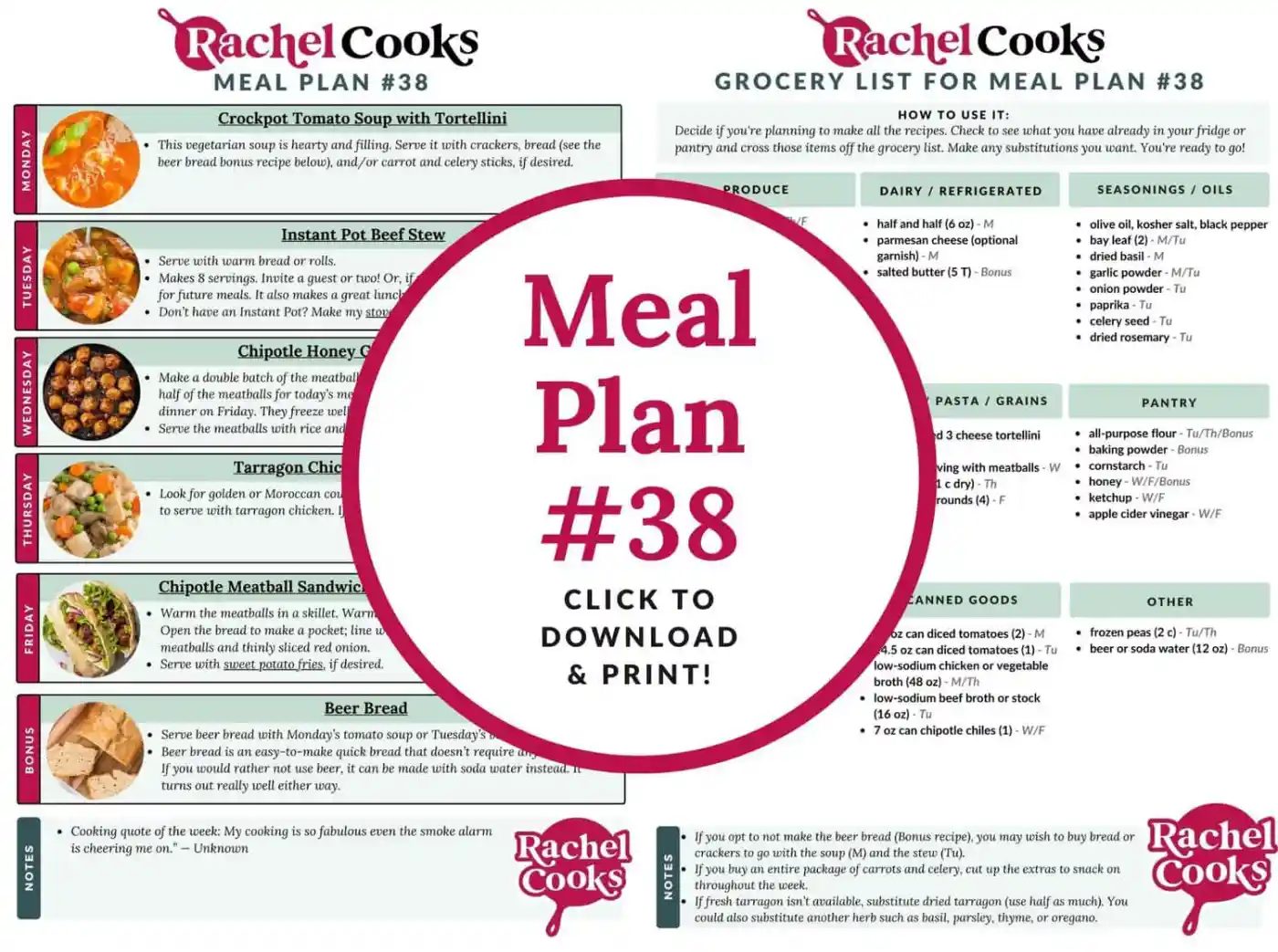 Meal plan 38 preview image.