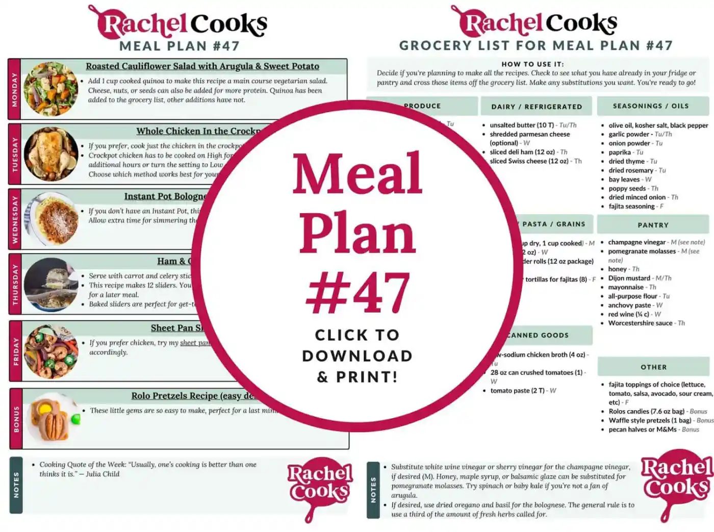 Meal plan 47 preview graphic.