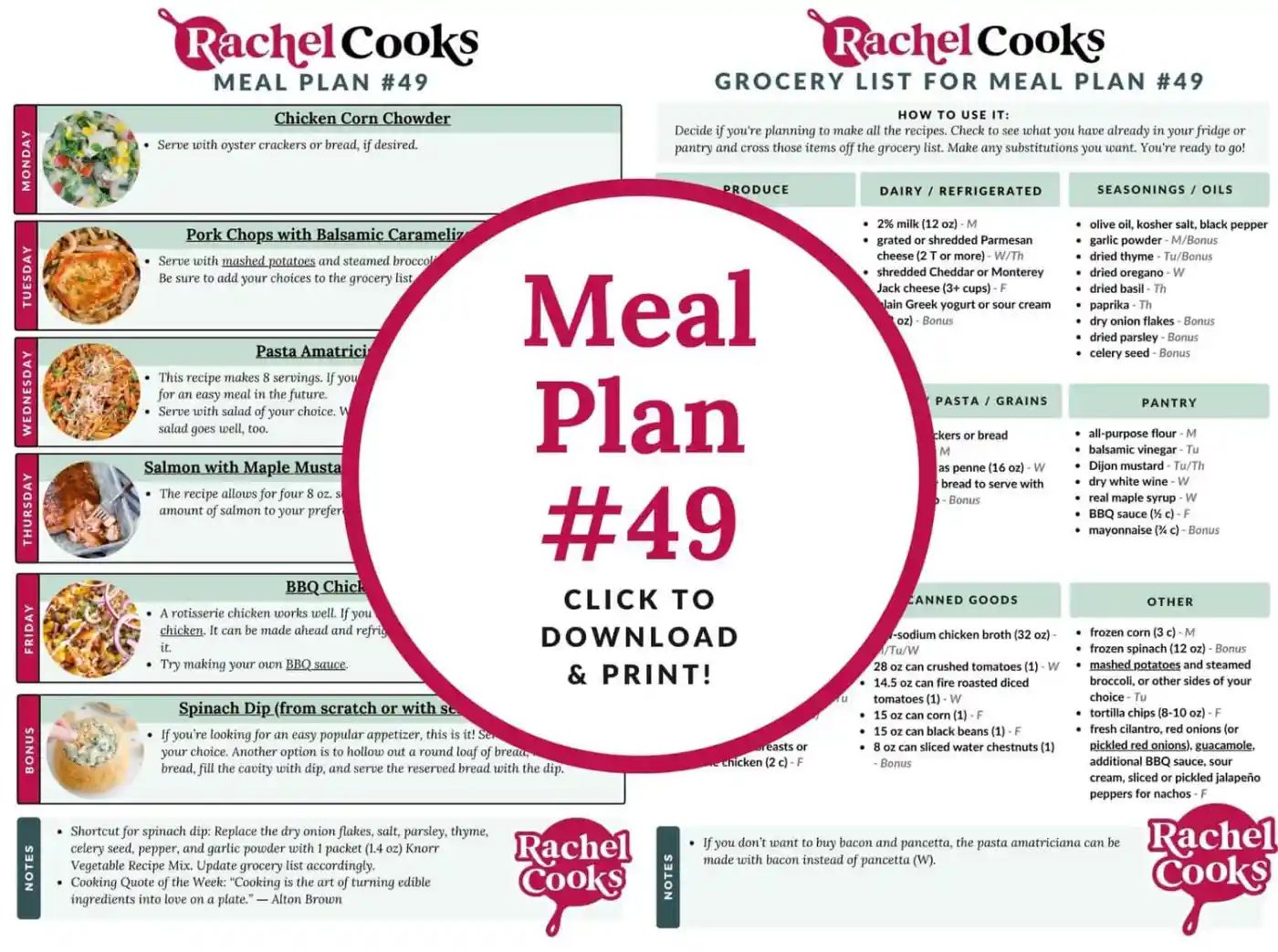 Meal plan 49 preview graphic.