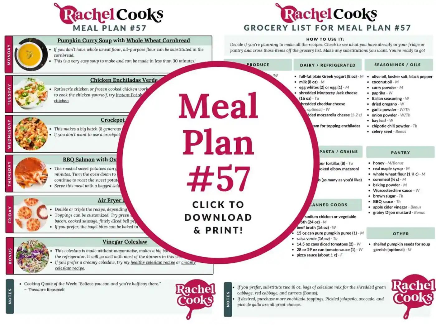 Meal plan 57 preview image.