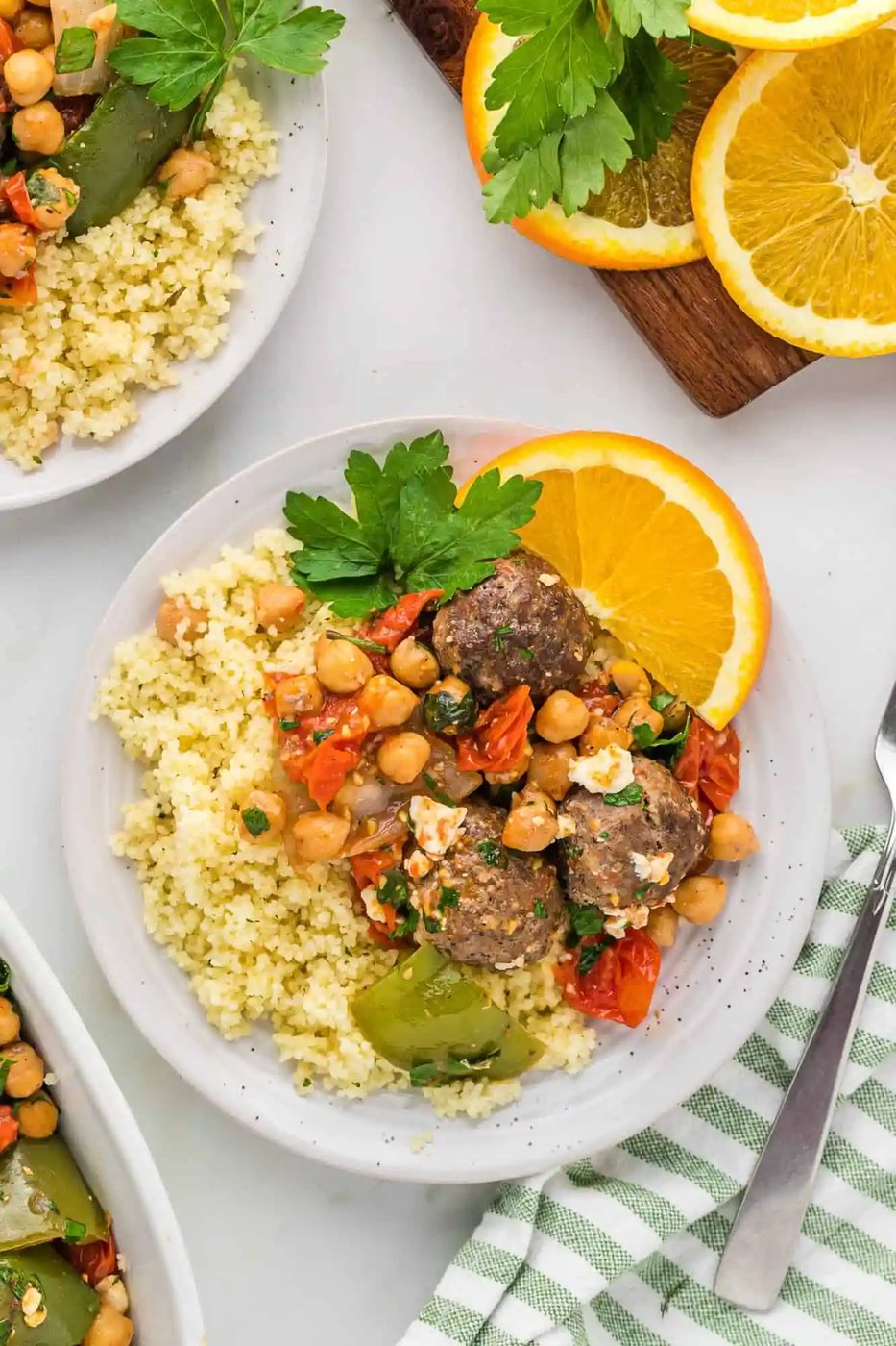 Moroccan Meatballs plus Roasted Tomatoes & Chickpeas