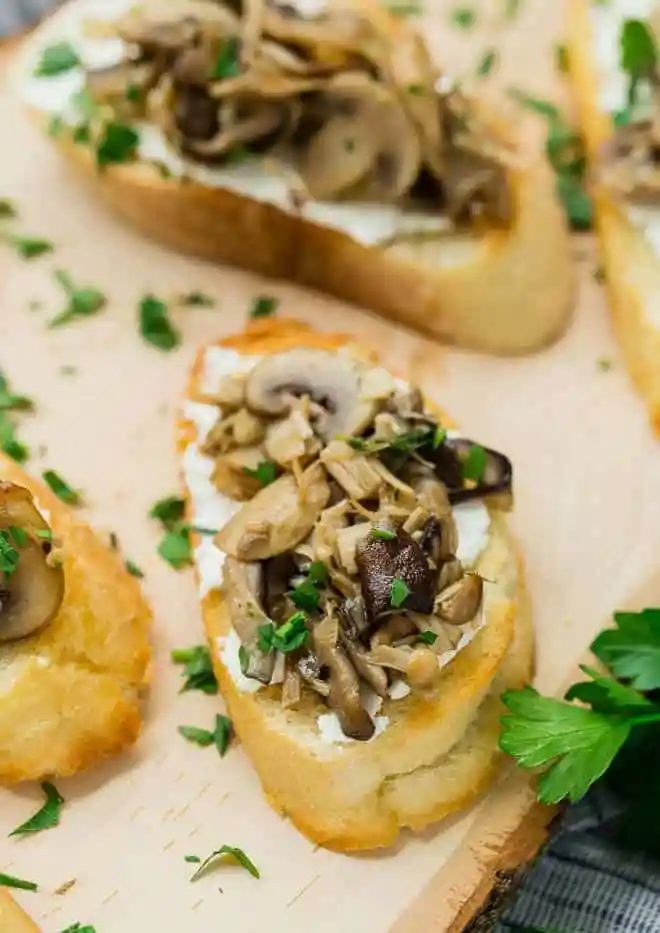 Wild Mushroom Crostini plus Goat Cheese
