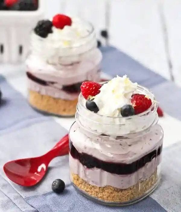 No Bake Lemon Berry Cheesecakes