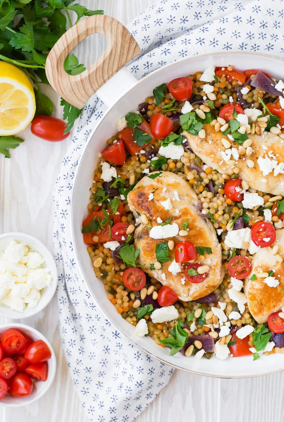 One Pan Mediterranean Chicken & Israeli Couscous