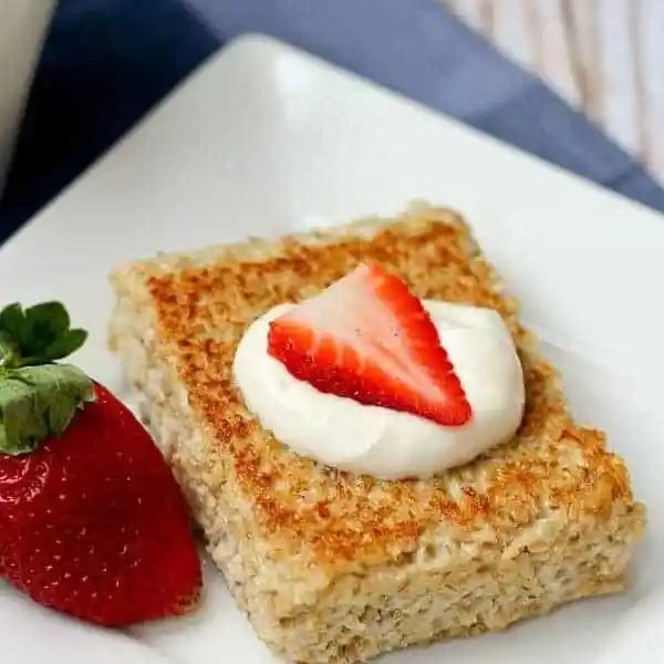 Pan Fried Oatmeal plus Fresh Fruit and Yogurt