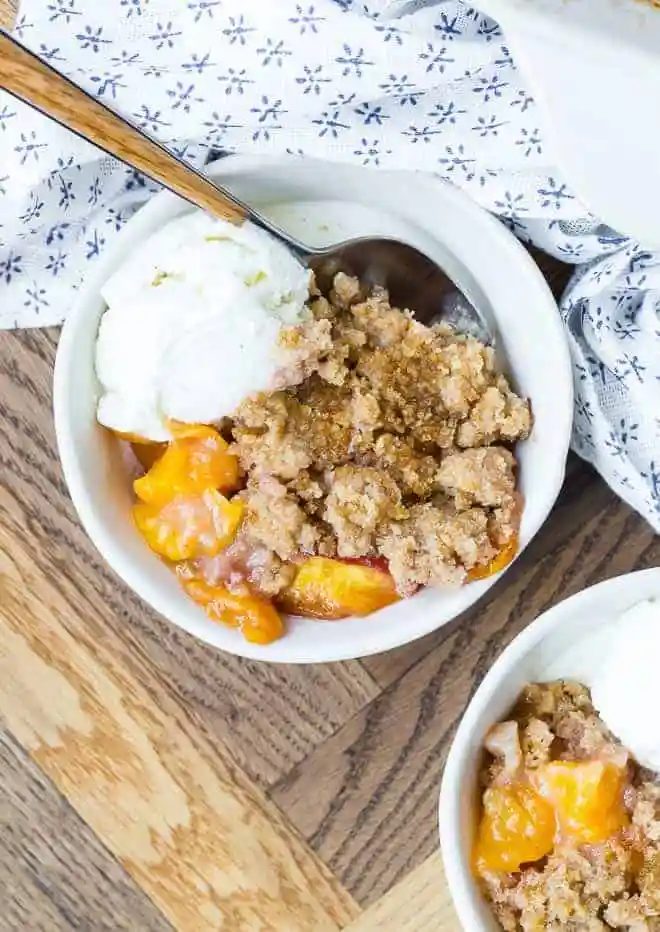Peach Crumble Recipe – so buttery!