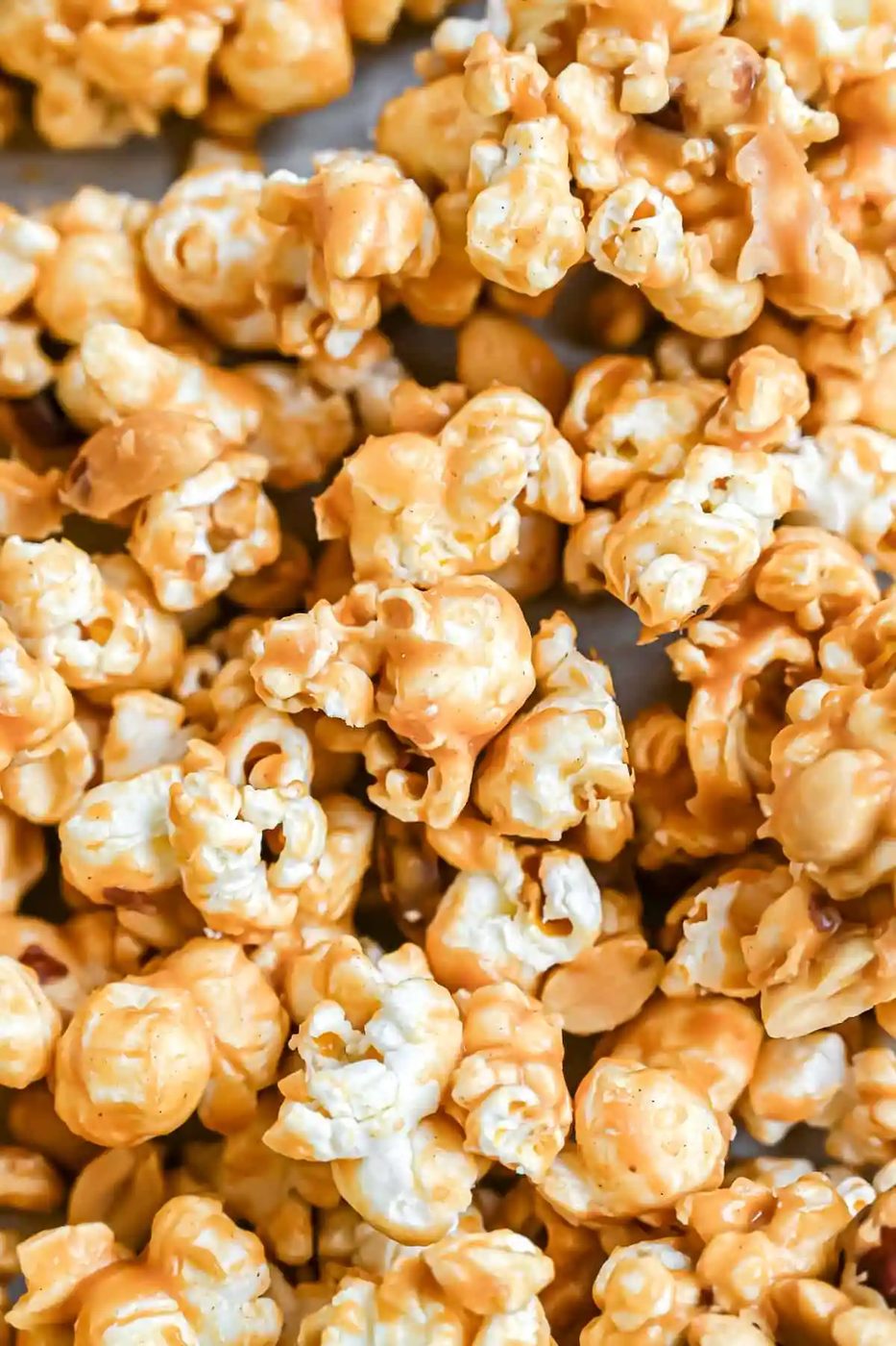 Peanut butter popcorn filling the frame.