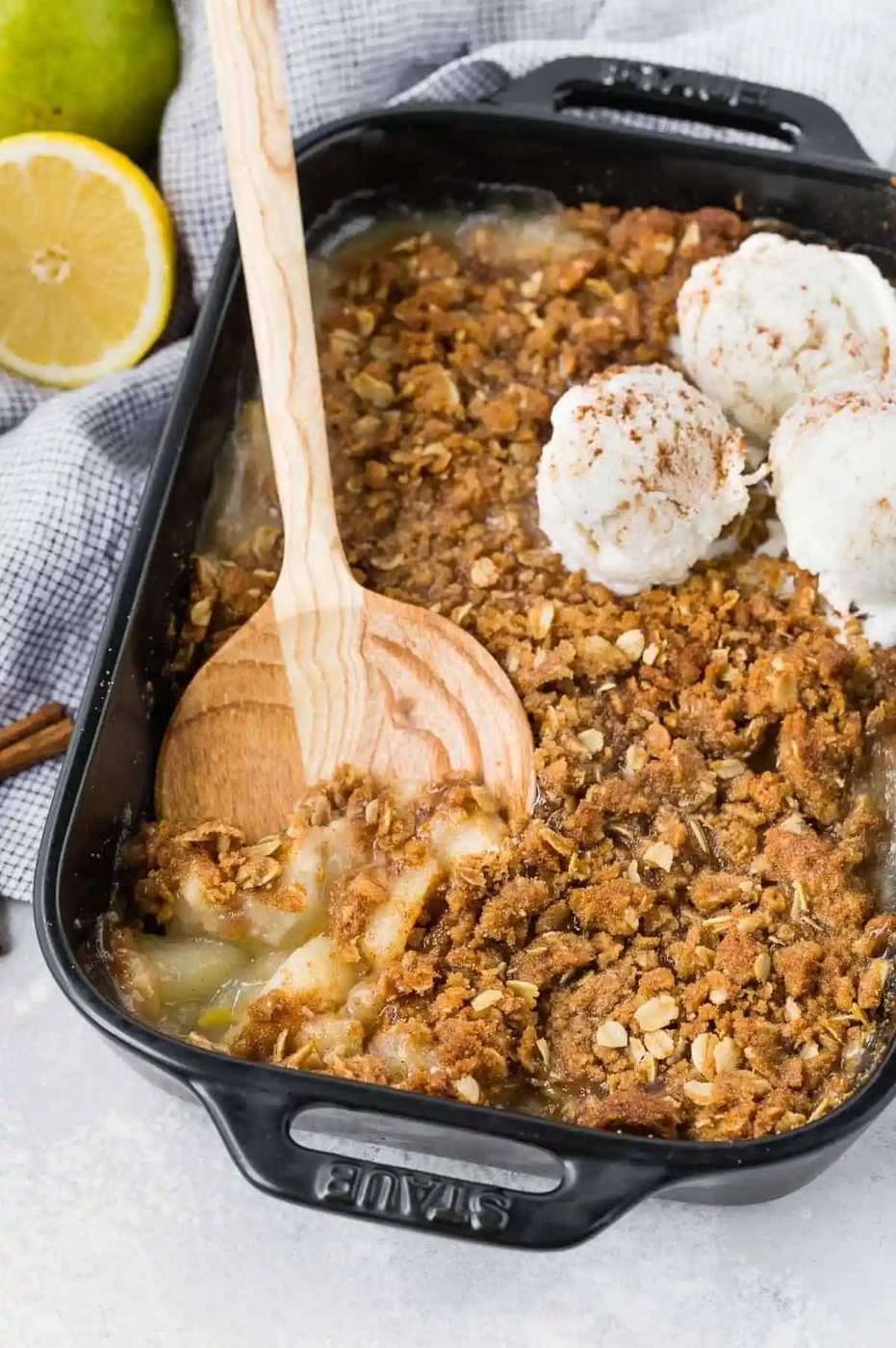 Pear Crisp, served with Ginger
