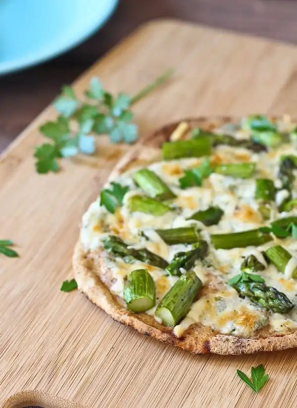 Pita Flatbread plus Asparagus and Herbed Cottage Cheese