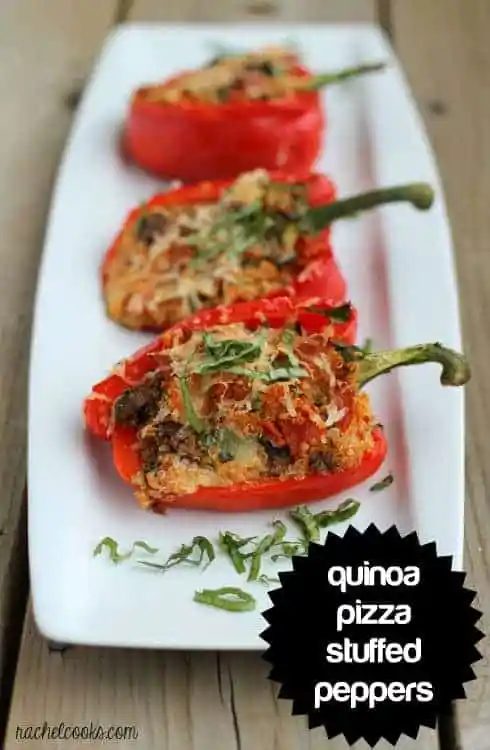 Pepperoni Pizza Quinoa Stuffed Peppers
