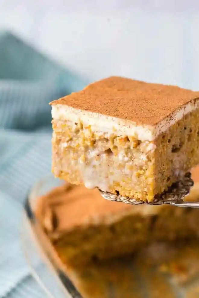 Pumpkin Poke Cake (with real pumpkin!)
