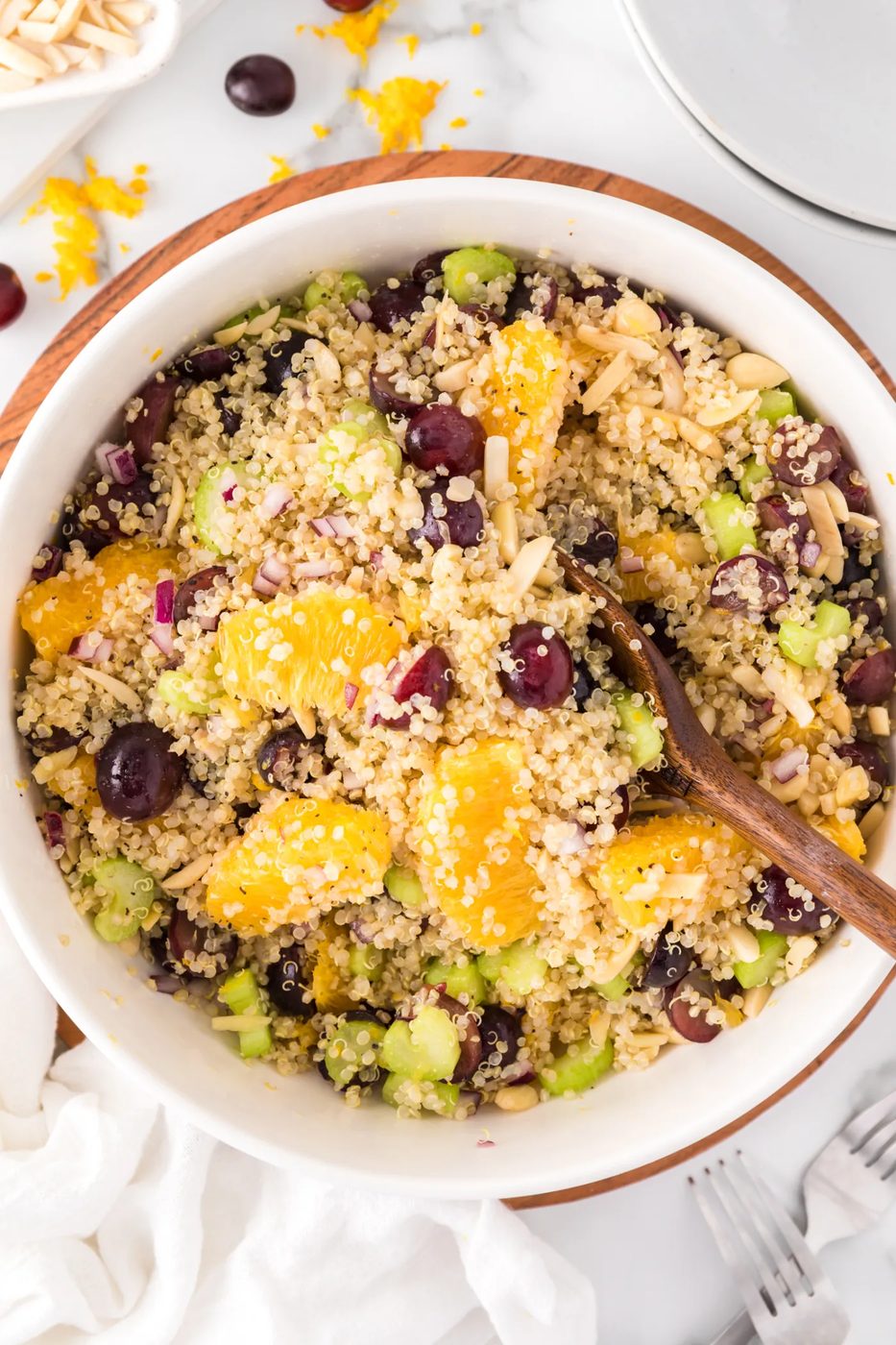 Quinoa Salad plus Orange & Grapes