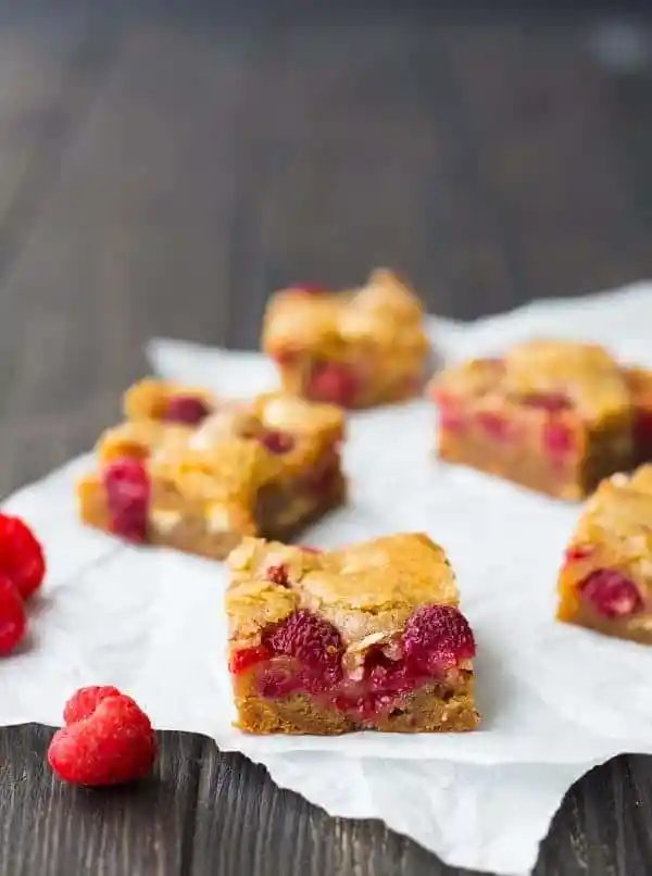 Raspberry White Chocolate Blondies