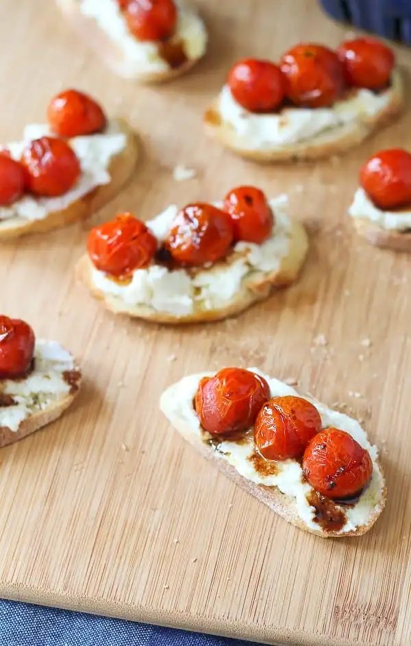 Tomato Ricotta Crostini, roasted