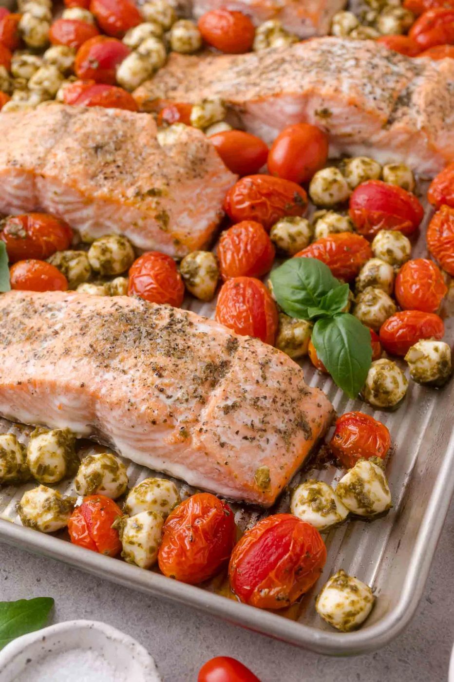 Sheet Pan Caprese Salmon