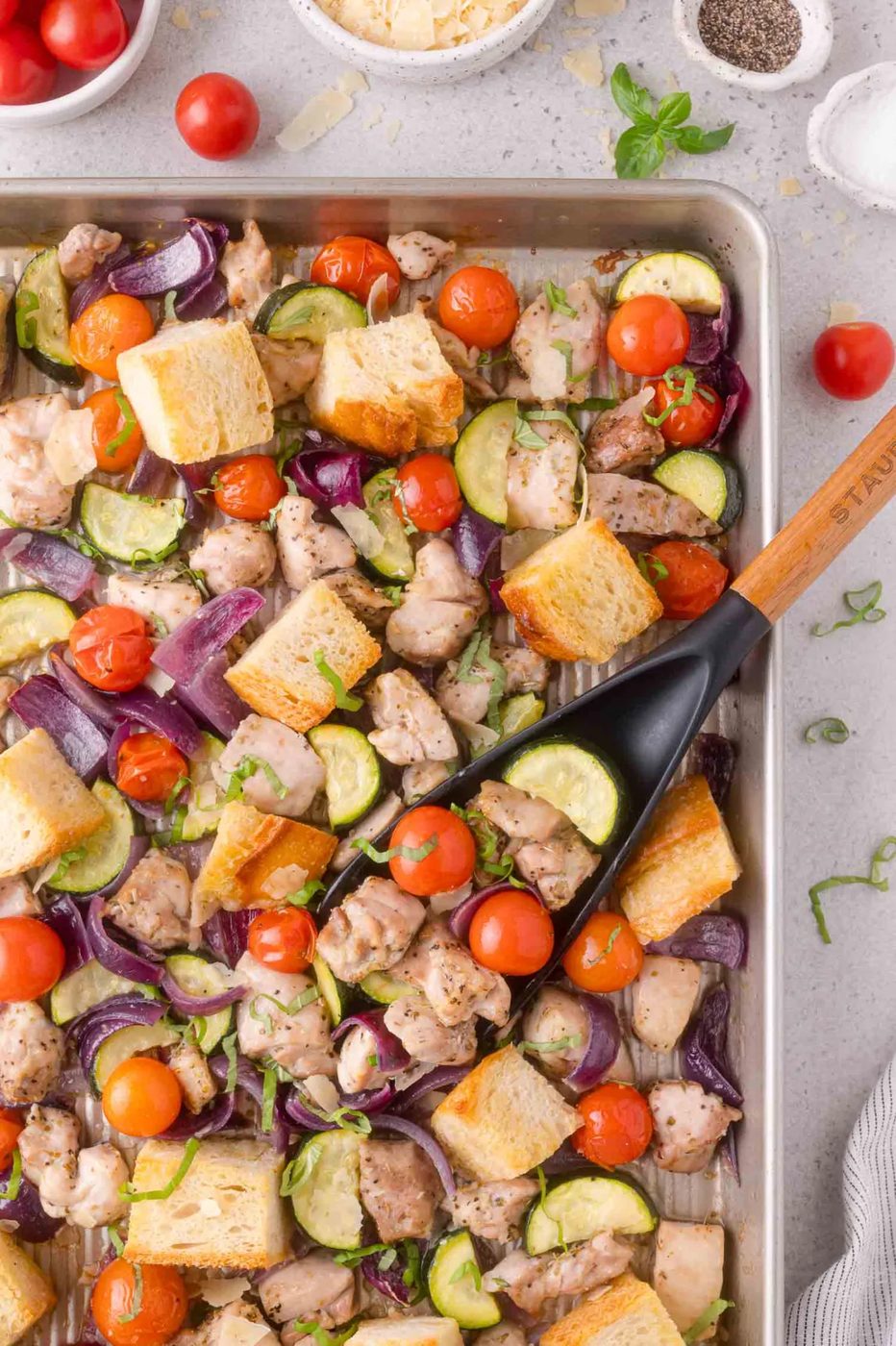 Sheet Pan Chicken Panzanella