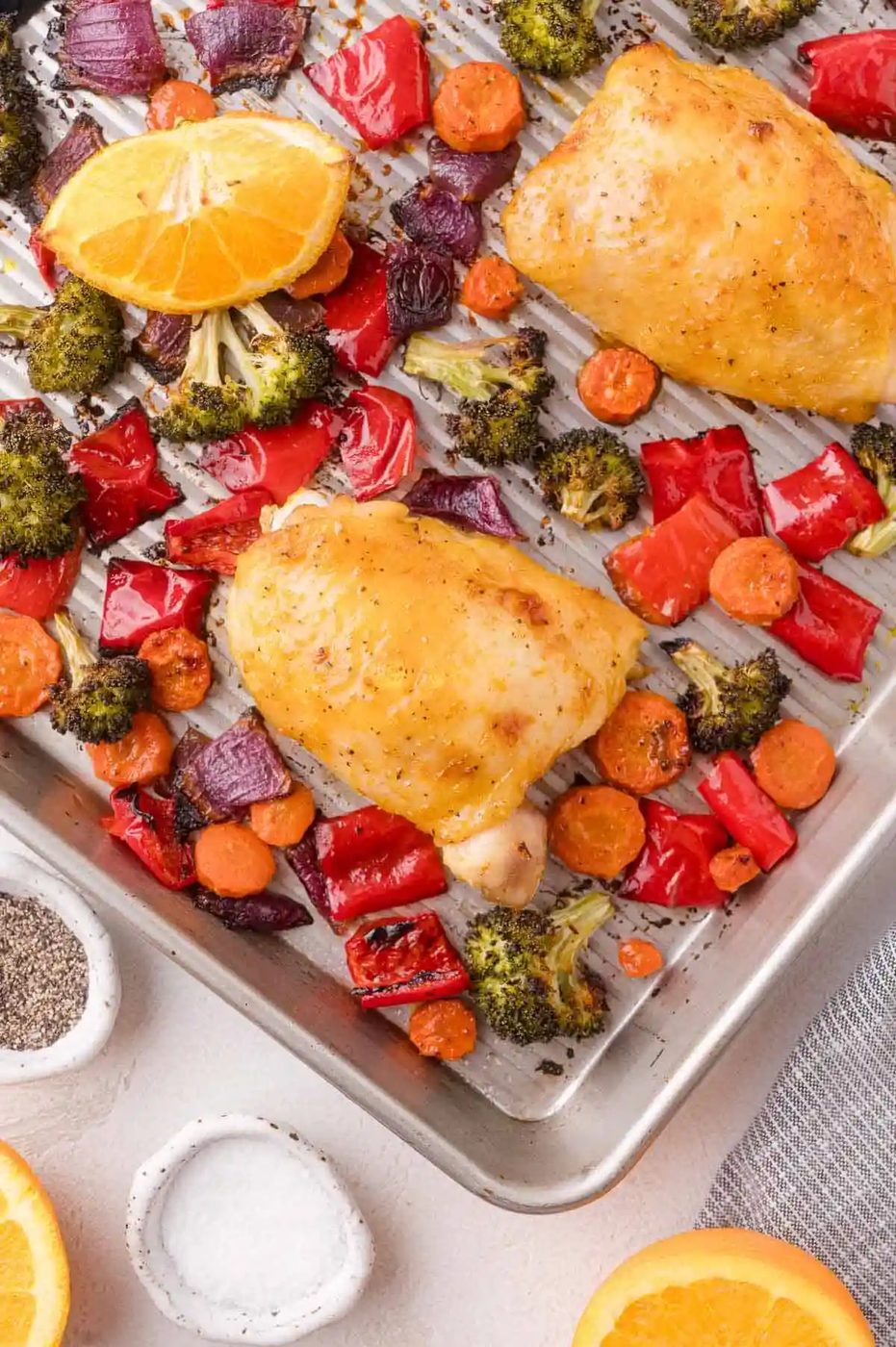 Sheet Pan Citrus Chicken and Rainbow Vegetables