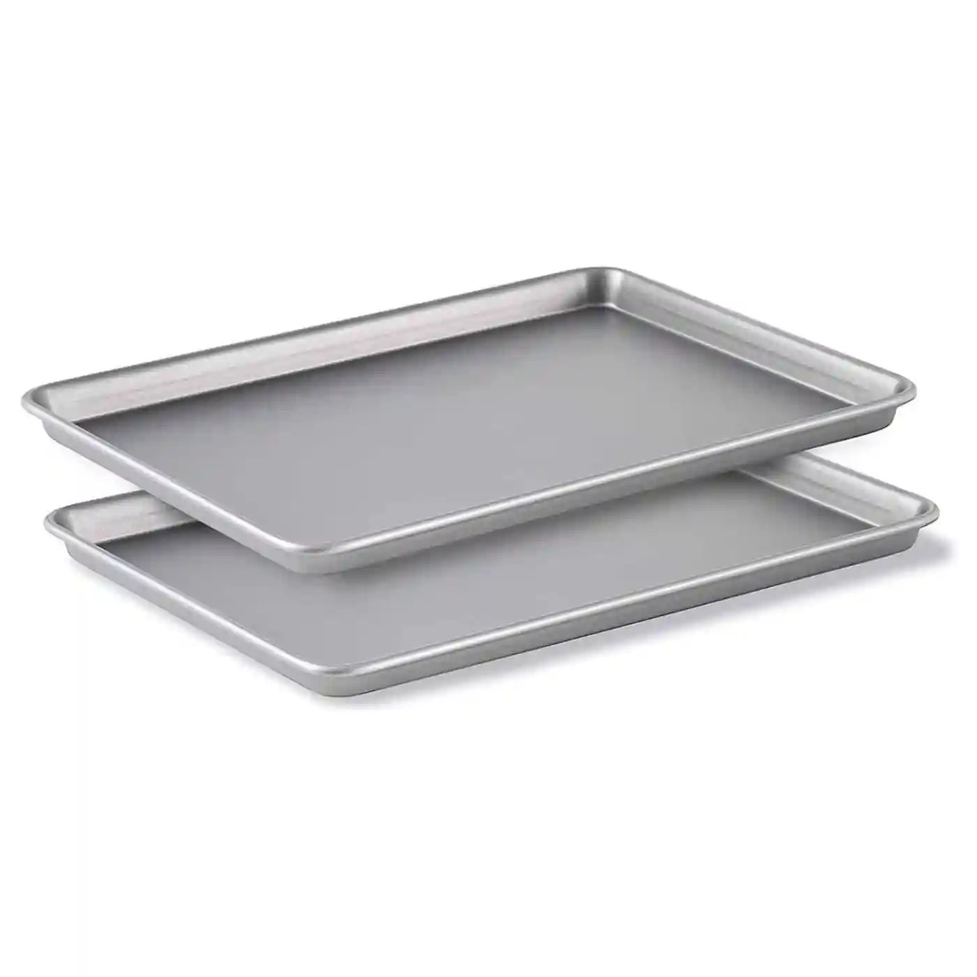 Two sheet pans on white background.