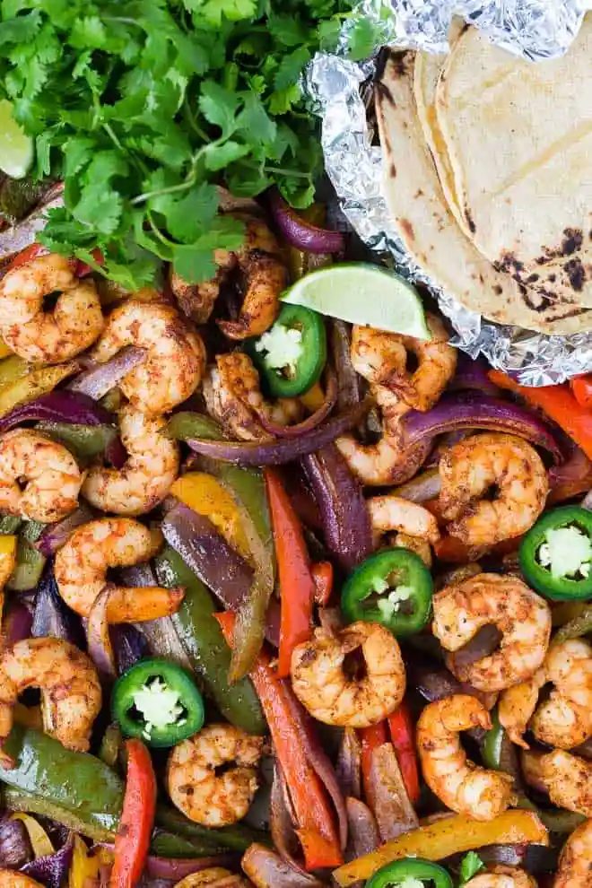 Sheet Pan Shrimp Fajitas