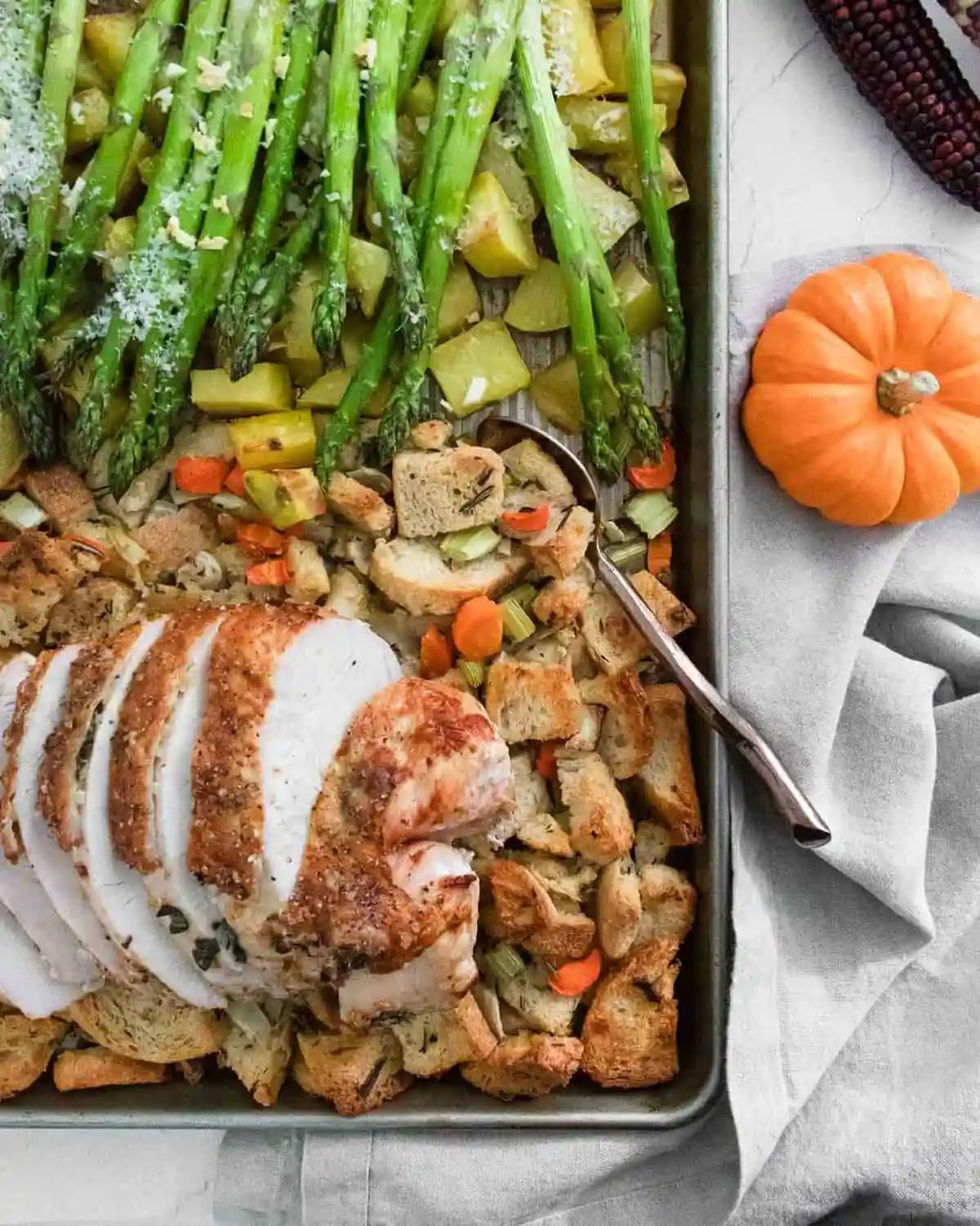 Sheet Pan Thanksgiving Dinner (Turkey, Dressing & More)