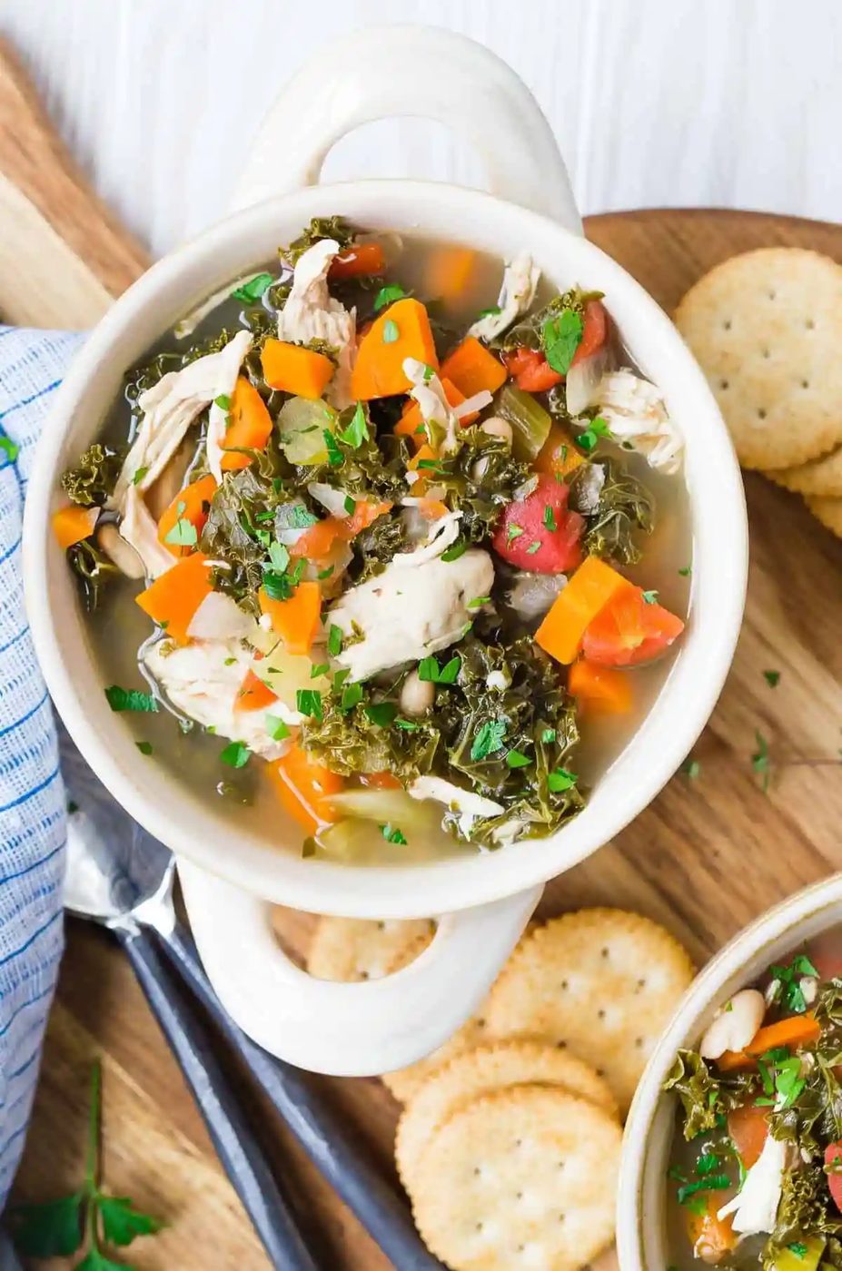 Slow Cooker Chicken Kale Soup – lighter & flavorful!