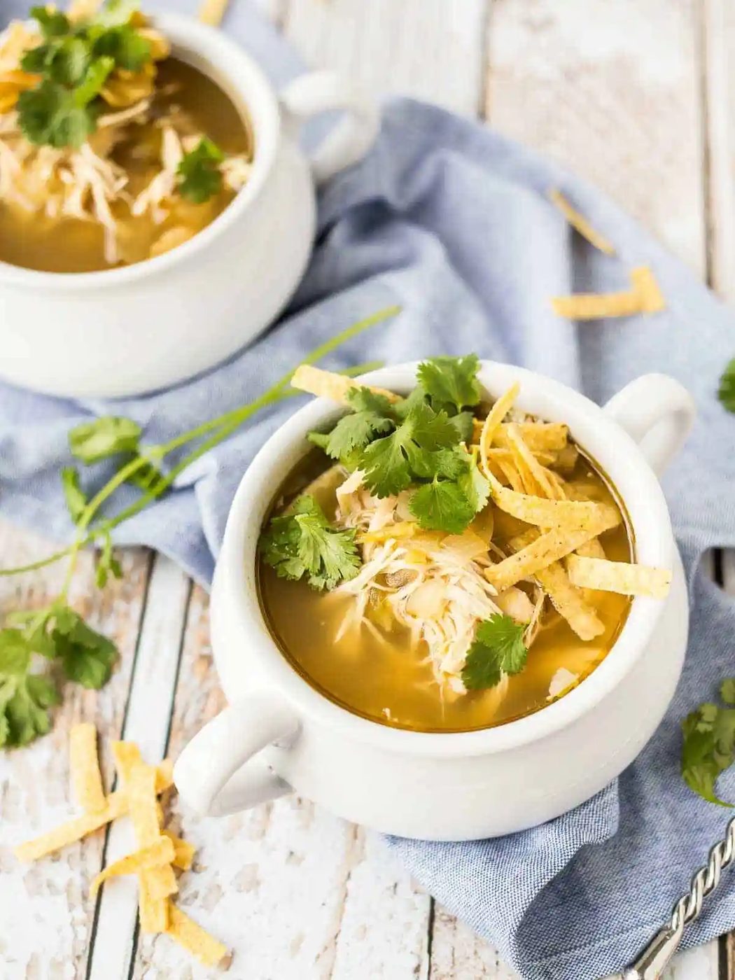 Slow Cooker Green Enchilada Soup (5 ingredient!)