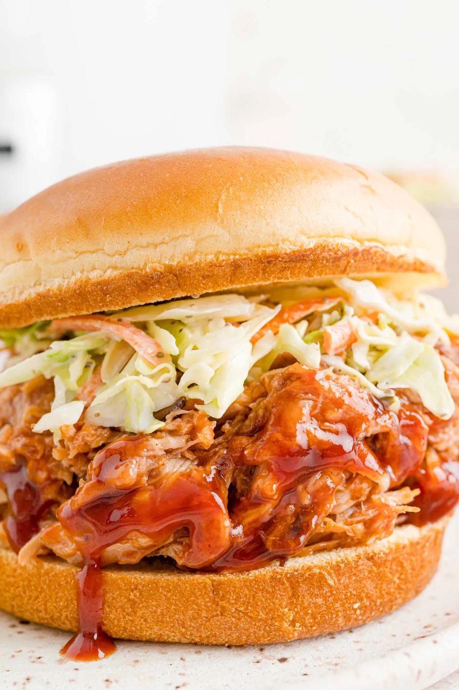 Slow Cooker Pulled Pork, served with Cherry BBQ Sauce