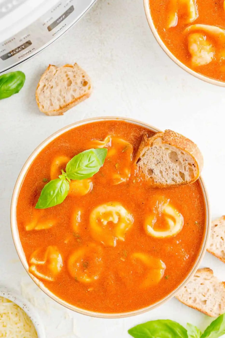 Crockpot Tomato Soup plus Cheese Tortellini
