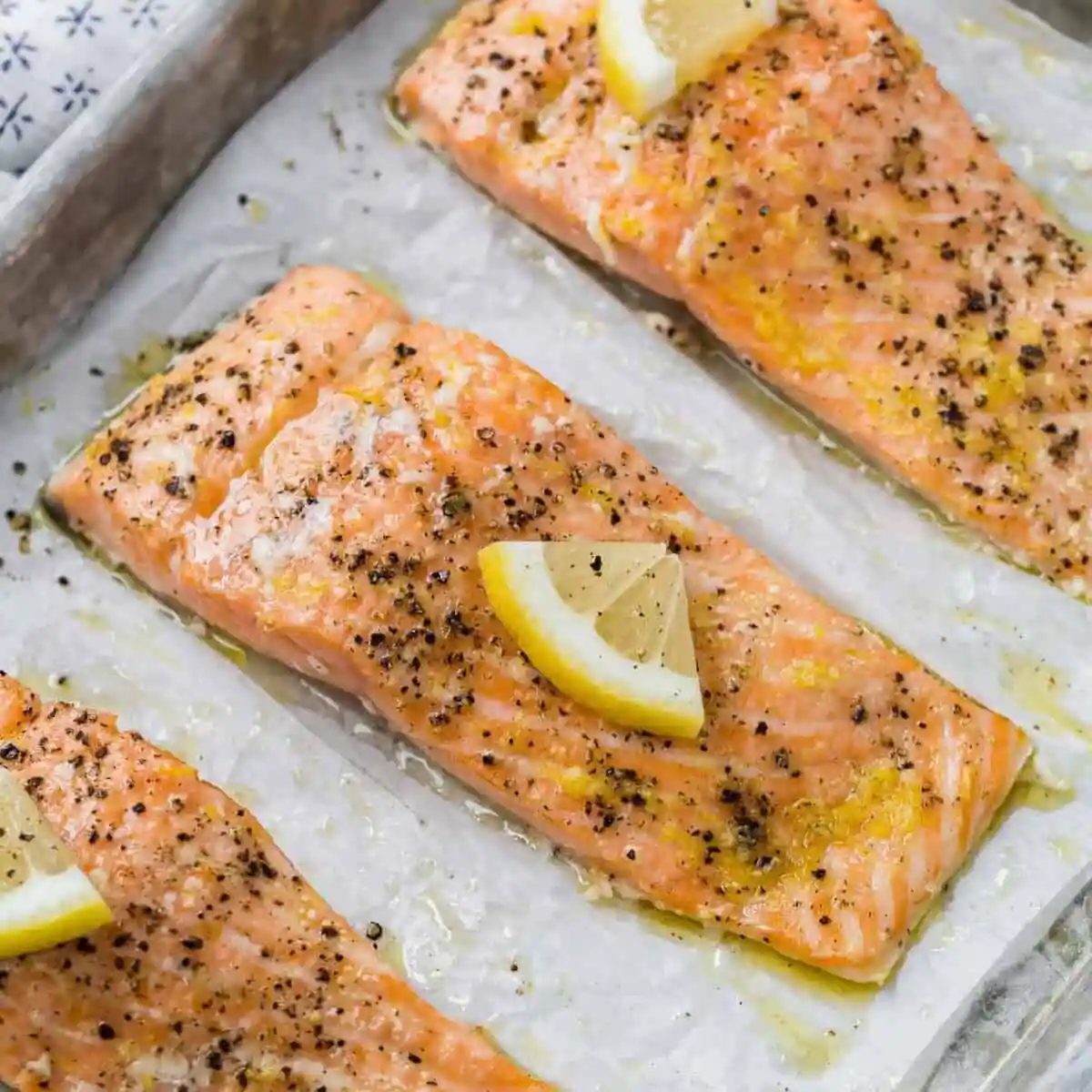 Slow Roasted Salmon, served with Lemon Pepper