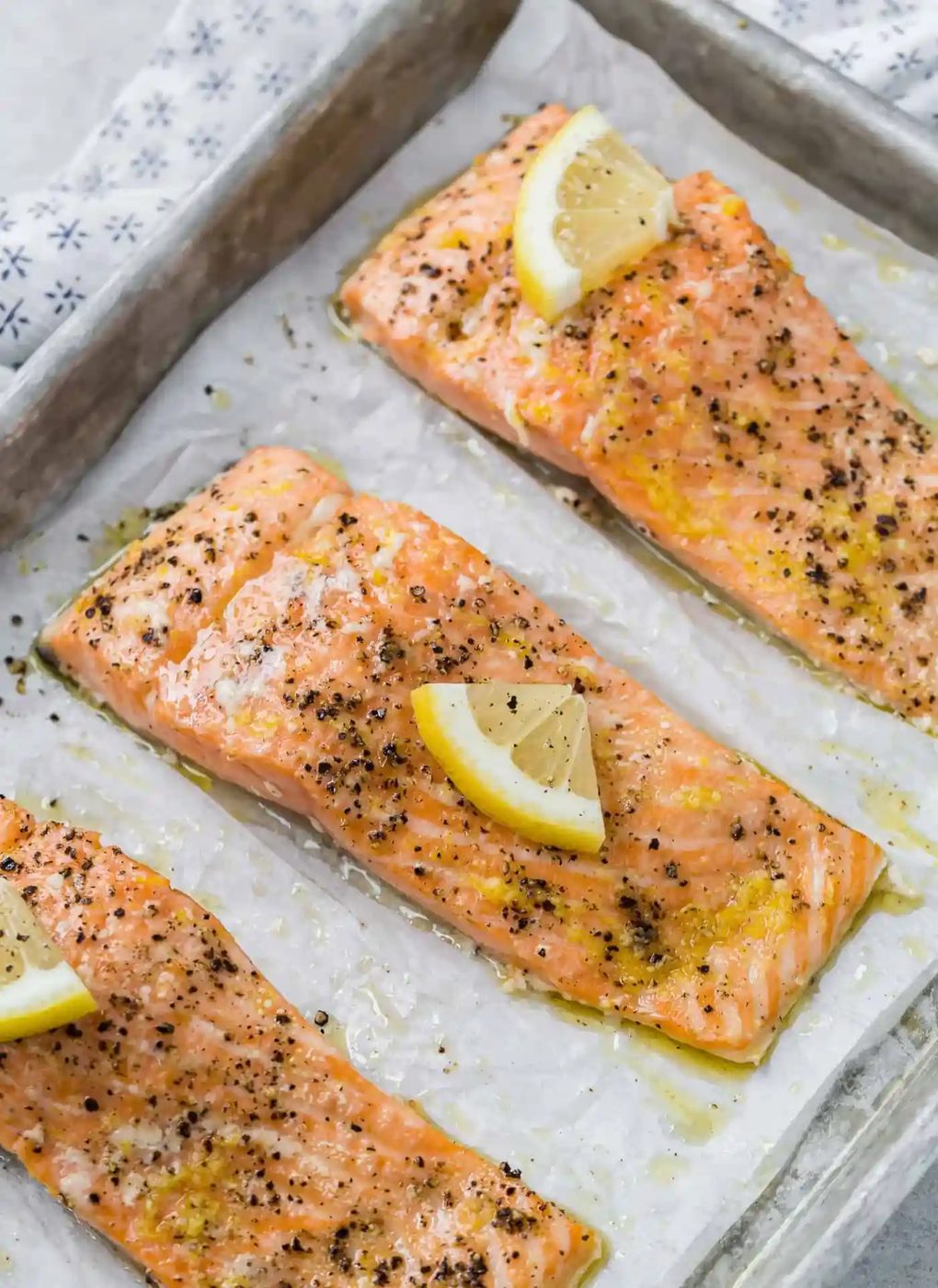 Slow Roasted Salmon, served with Lemon Pepper