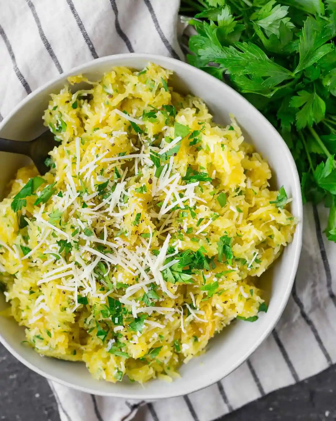 Spaghetti Squash, served with Parmesan and Herbs