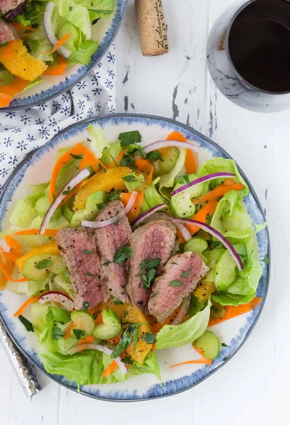 Steak Salad, served with Orange-Honey Dressing