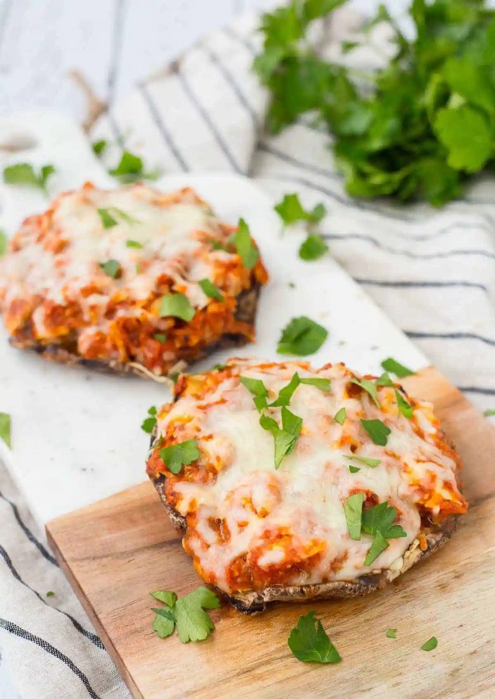 Chicken Parmesan Stuffed Portobello Mushrooms
