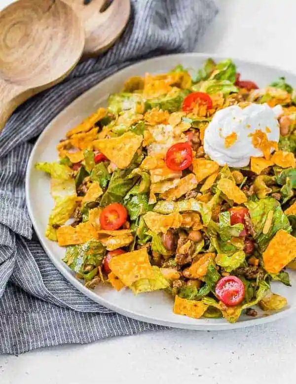 Taco Salad Recipe –, served with optional from-scratch dressing