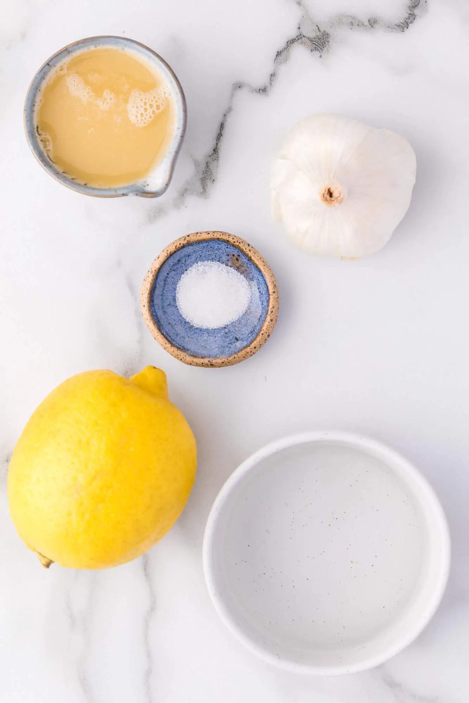 Ingredients for from-scratch tahini sauce.