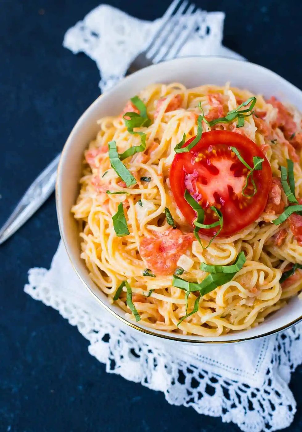 Fresh Tomato Cream Sauce plus Angel Hair Pasta (Pink Pasta)