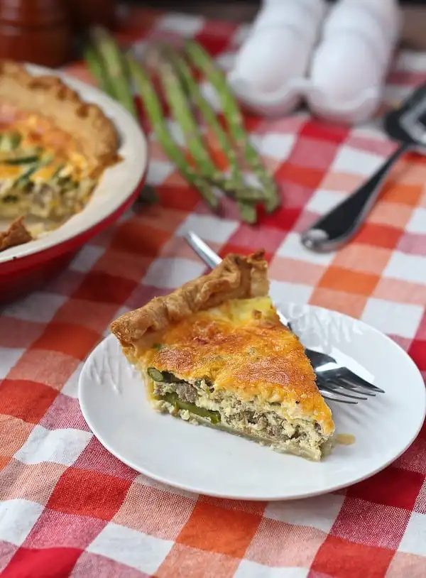 Sausage and Asparagus Quiche
