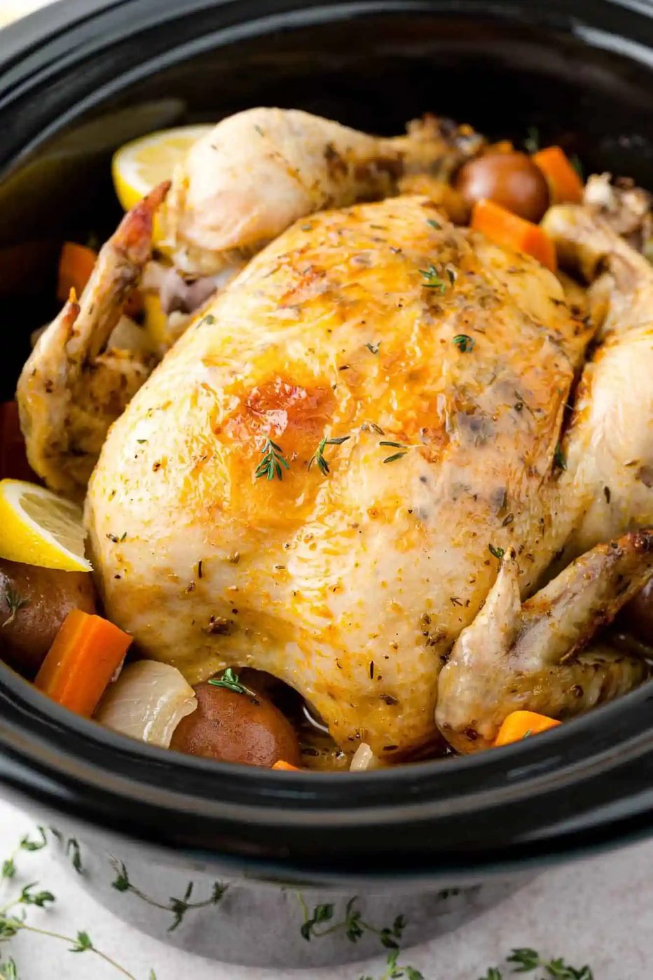 Whole Chicken in the Crockpot