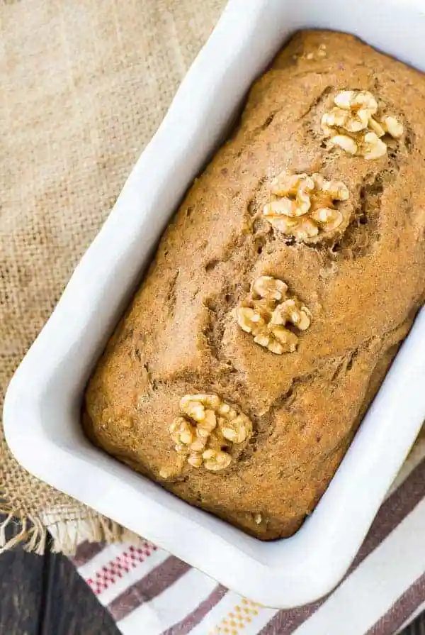 Whole Wheat Applesauce Bread, served with Walnuts