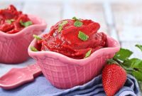 5 Minute Strawberry Mint Sorbet with Just 2 Ingredients