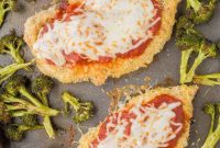 One Pan Chicken Parmesan with Roasted Broccoli