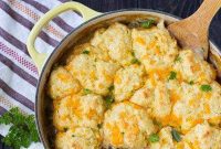 Homestyle Chicken Stew with Golden Cornmeal Biscuits