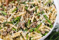 Skillet Sunshine: Lemon Dill Sausage Pasta with Asparagus