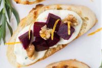 Ruby Beet Bruschetta with Orange Tarragon Chevre