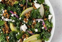 Vibrant Kale and Pear Salad with Zesty Yogurt Dressing