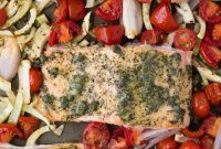 Sheet Pan Roasted Salmon with Tomatoes and Fennel