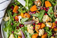 Golden Roasted Cauliflower and Sweet Potato Salad with Peppery Arugula