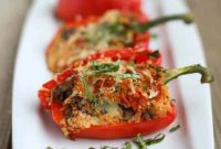 Pepperoni Pizza Quinoa Bell Pepper Boats