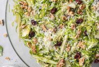 Harvest Brussels Sprouts Apple Cranberry Walnut Salad