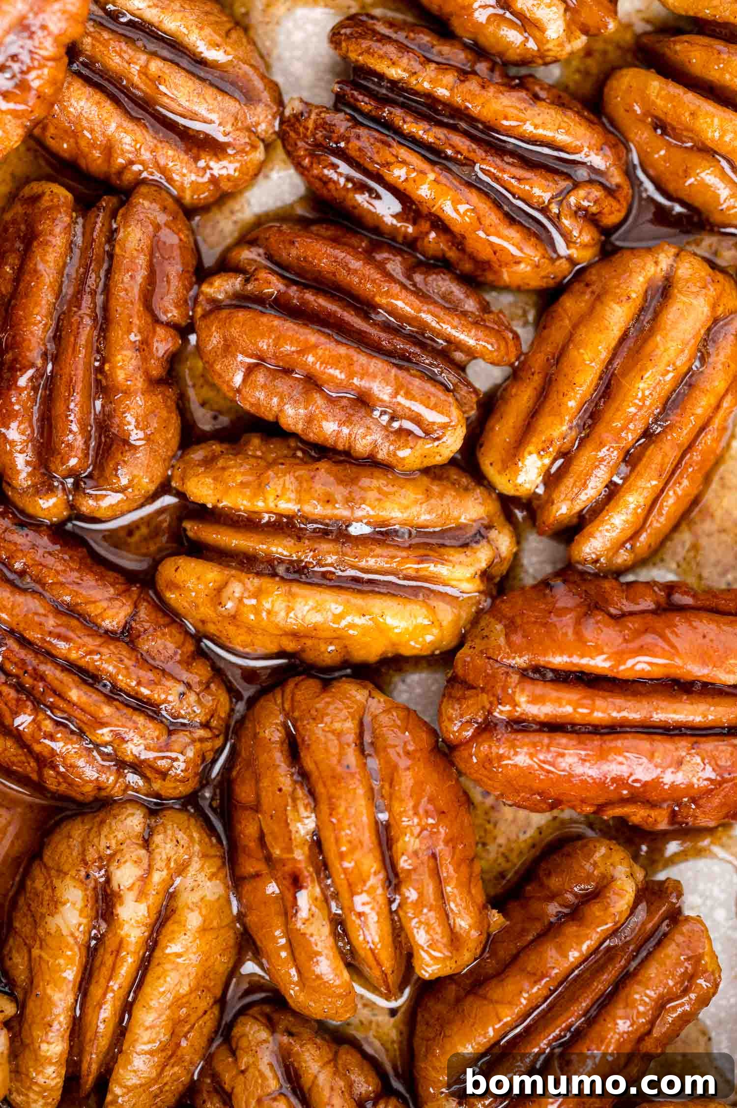 Best Spiced Pecans Ever 8 Close-up of glazed pecans, ready to be enjoyed.